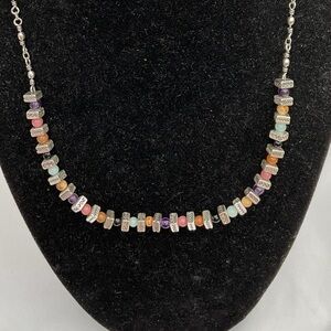 Brighton Confetti Multi-Color Beaded Necklace | Silver Plated Spacers | 16–19”